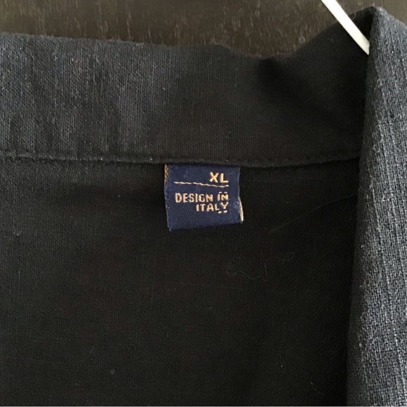 Men's Short-Sleeve Casual Button-Down Shirt - Black - Picture 3 of 3